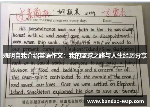 姚明自我介绍英语作文：我的篮球之路与人生经历分享